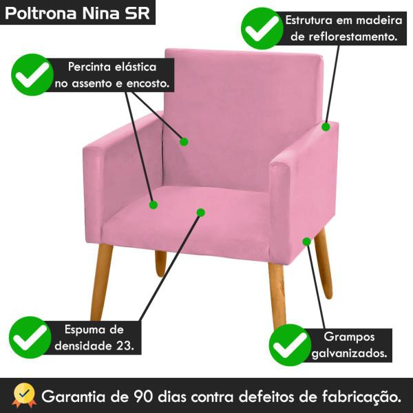 Imagem de kit 2 Poltronas Nina Decorativas Tecido Suede Rosa