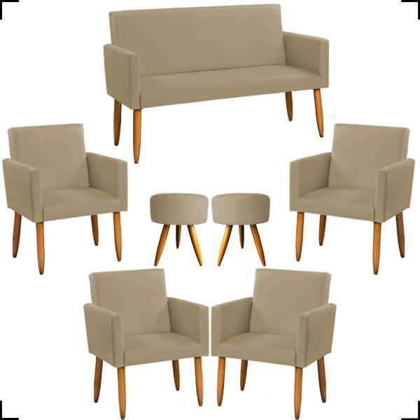 Imagem de Kit 2 Poltronas Nina Para Sala Decorativa Com Base E Capitonê Suede Cores Pé Castanho - Clique E Decore