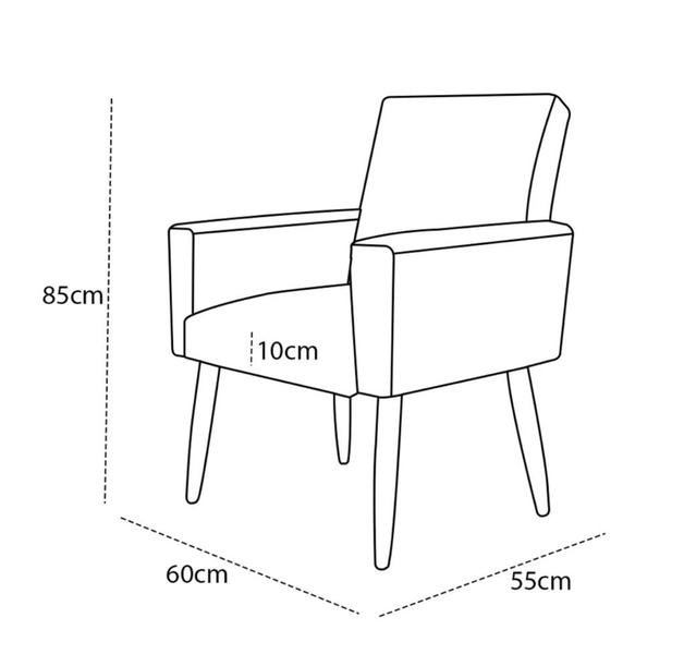 Imagem de Kit 2 poltronas nina pes palito, poltrona decorativa nina para sala e escritorio