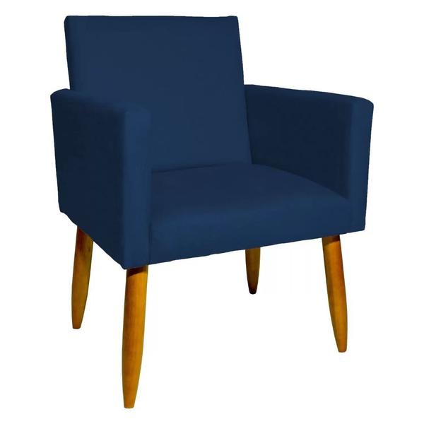 Imagem de kit 2 Poltronas Nina Sala De Estar Luxo Suede Azul Marinho