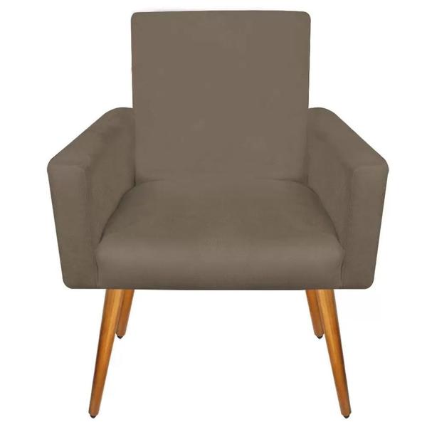 Imagem de kit 2 Poltronas Nina Sala De Estar Luxo Suede Cappucino