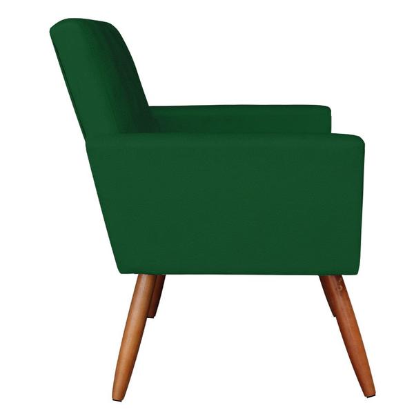 Imagem de Kit 2 Poltronas Nina Suede Verde Pés Palito Castanho - Pallazio