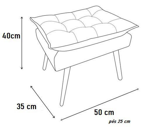 Imagem de Kit 2 poltronas opala + 1 puff opala Vermelho