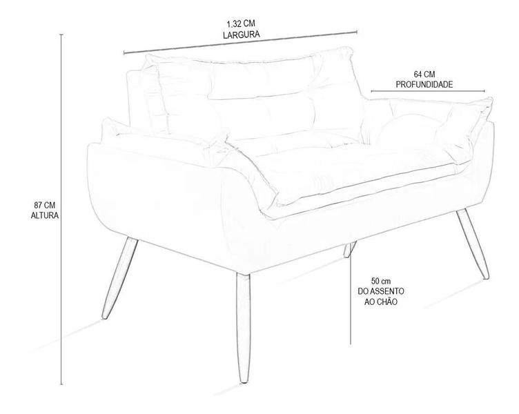 Imagem de Kit 2 Poltronas Opala e Namoradeira - sala, quarto, recepção