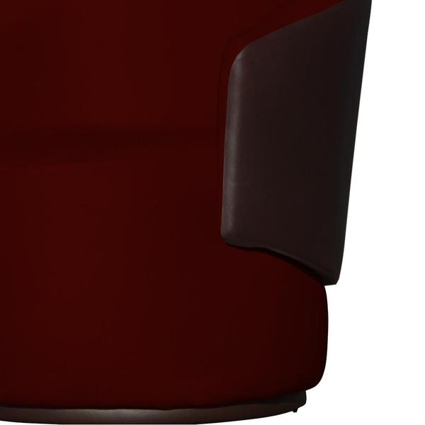 Imagem de Kit 2 Poltronas Organica Beatriz Suede Bordo C/ Composê Corano Marrom - LM DECOR