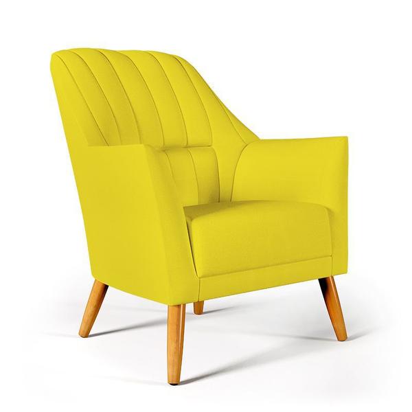 Imagem de Kit 2 Poltronas Orion Bordada Suede Amarelo Aradecor