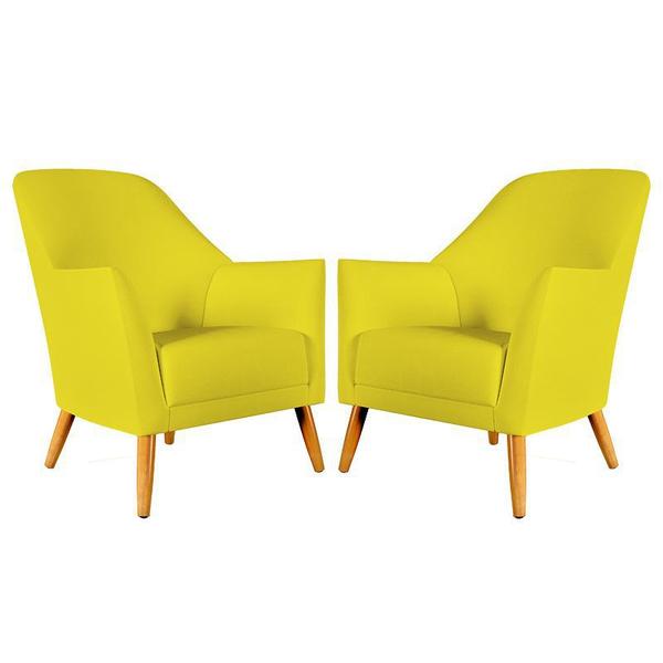 Imagem de Kit 2 Poltronas Orion Sued Amarelo Aradecor