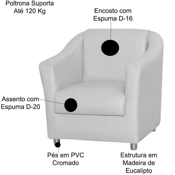 Imagem de Kit 2 Poltronas para Escritório e Salão de Beleza Luiza