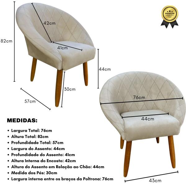 Imagem de Kit 2 Poltronas para Escritório Ibiza Decorativa Cadeira Estofada Resistente  Recepção Sala de estar