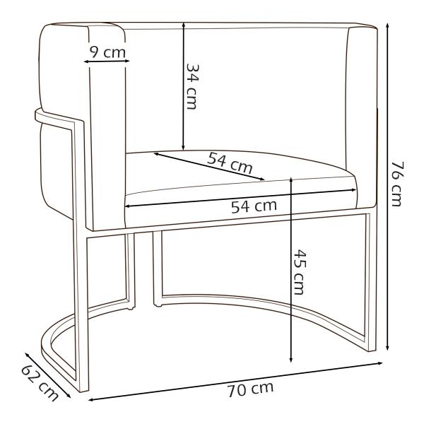 Imagem de Kit 2 Poltronas para Sala de Recepção Luna Suede Cores Base de Ferro Bronze