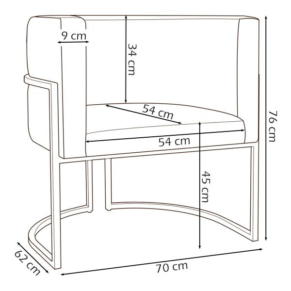 Imagem de Kit 2 Poltronas para Sala de Recepção Luna Suede Cores Base de Ferro Bronze