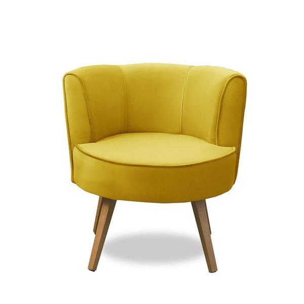 Imagem de Kit 2 Poltronas Para Sala Decorativa Isa Suede Amarelo Adonai Estofados