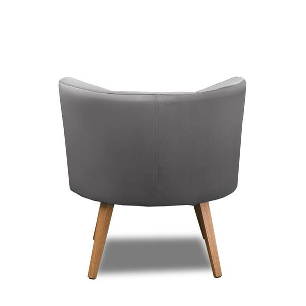 Imagem de Kit 2 Poltronas Para Sala Decorativa Isa Suede Cinza Adonai Estofados