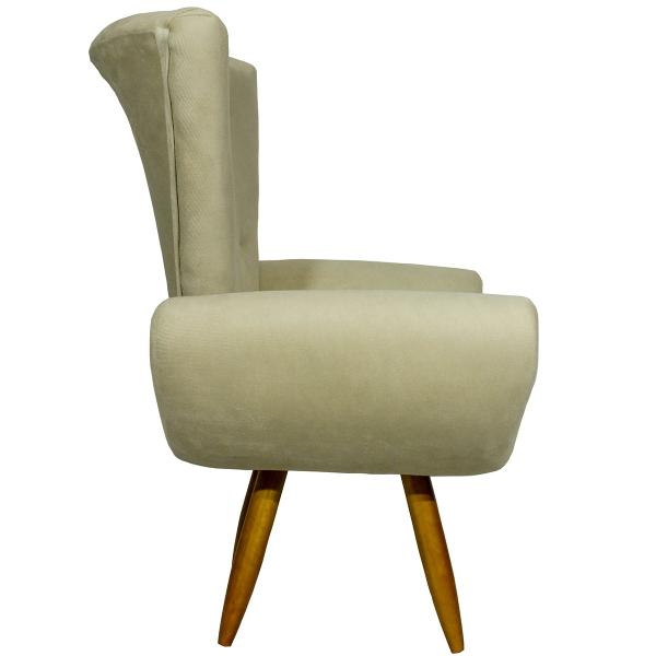 Imagem de Kit 2 Poltronas Para Sala DECORATIVAS EMILIA SUEDE CORES PÉ CASTANHO - CLIQUE E DECORE