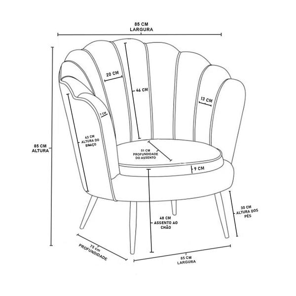 Imagem de Kit 2 Poltronas para Sala Quarto Decorativas Salao De Beleza