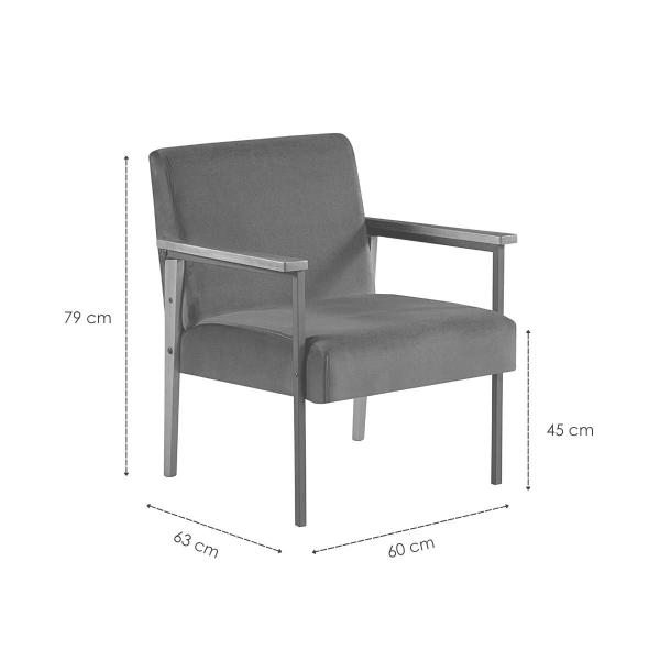 Imagem de Kit 2 Poltronas Para Sala Trindade Estilo Industrial Linho