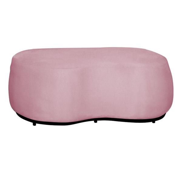 Imagem de Kit 2 Poltronas + Puff Decorativo Beatriz Orgânico Composê Couro Marrom Suede Rosa Mz Decor