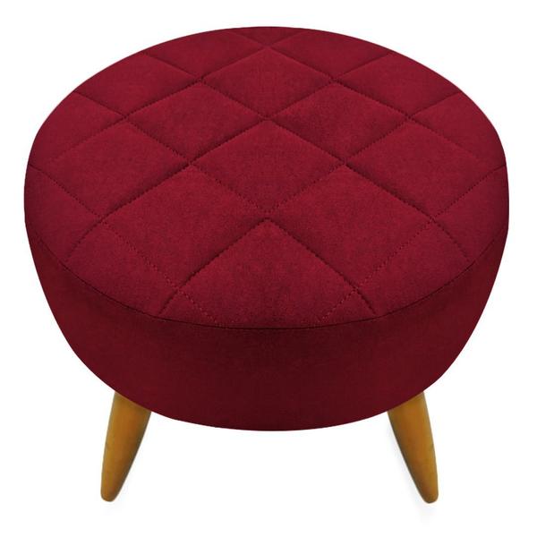 Imagem de Kit 2 Poltronas + Puff Decorativo Maitê Suede Marsala Pés Madeira Mz Decor