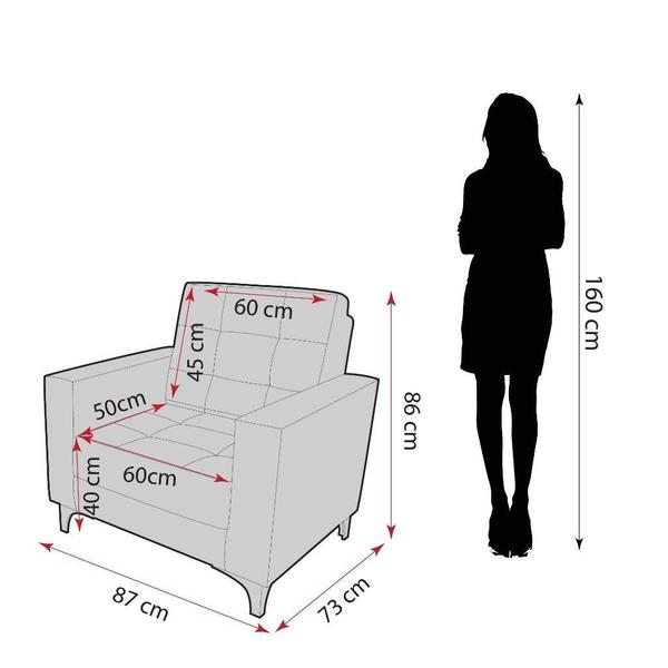 Imagem de Kit 2 Poltronas Recepção Decorativa Taina Cinza Matrix