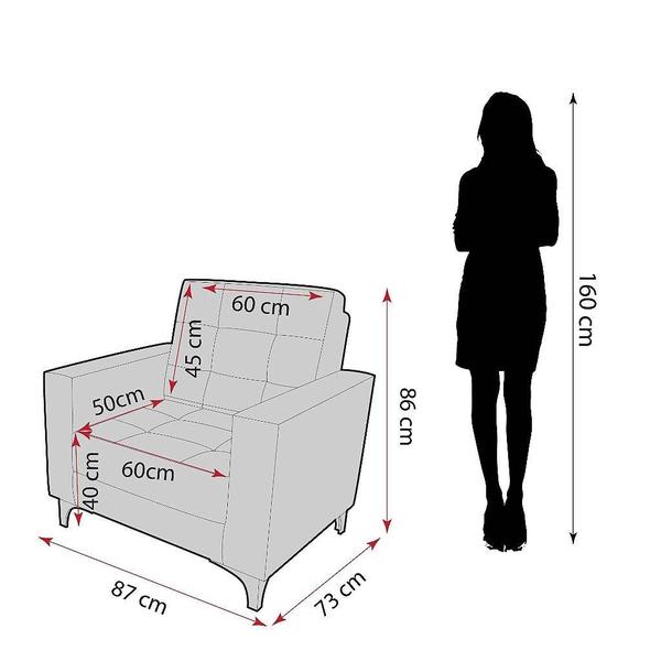 Imagem de Kit 2 Poltronas Recepção Decorativa Taina Ferrugem Matrix