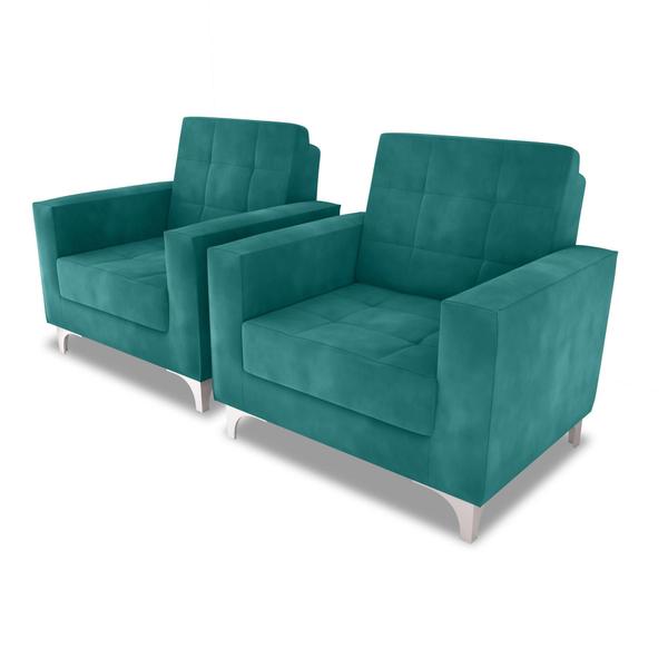 Imagem de Kit 2 Poltronas Recepção Decorativa Taina Verde menta Matrix