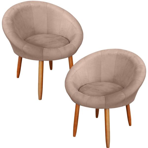 Imagem de Kit 2 Poltronas Roma para Escritório Sala de Estar Decorativa Cadeira Estofada Resistente Recepção de Luxo