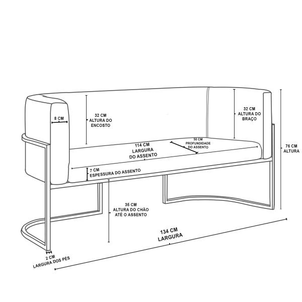 Imagem de Kit 2 Poltronas + Sofá 2 Lugares para Recepção  Balaqui