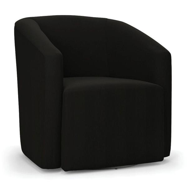 Imagem de Kit 2 Poltronas Stella Max Suede Base Giratória - D'rossi Cor Preto