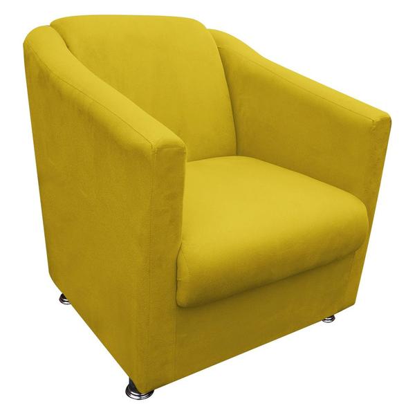 Imagem de Kit 2 Poltronas Tilla Decorativa Escritório Suede Amarelo