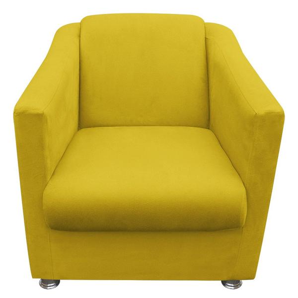 Imagem de Kit 2 Poltronas Tilla Decorativa Escritório Suede Amarelo