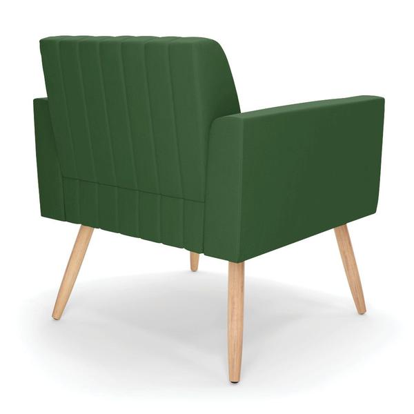 Imagem de Kit 2 Poltronas Viena Gomada Suede Verde Pés Palito Natural - D'Rossi