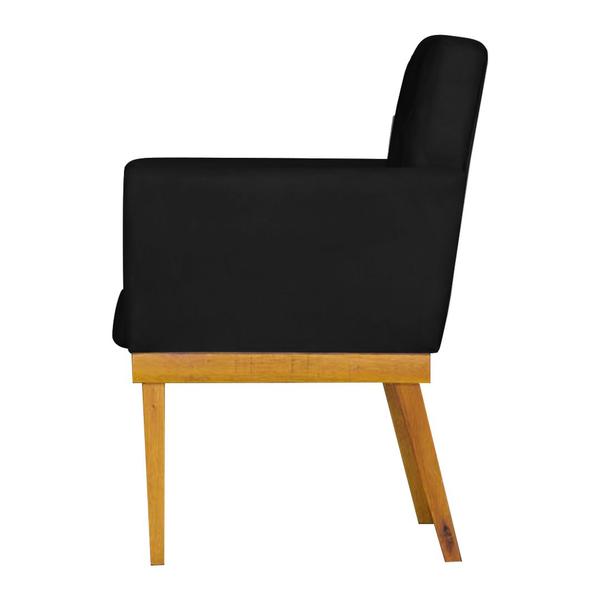 Imagem de Kit 2 PoltronasBella Luxo  Base De Madeira Maciça Recepção - Suede Preto