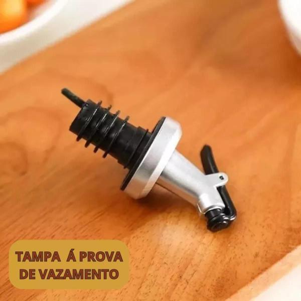 Imagem de Kit 2 Porta Condimento Galheteiro eite Vinagre Vidro Inox