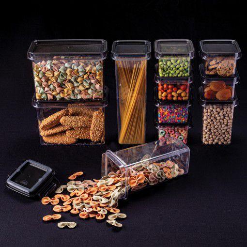 Kit 2 Porta Condimentos Quadrado Trava Mais 1,24L Cristal - Plasútil Imagem de Kit 2 Porta Condimentos Quadrado Trava Mais 1,24L Cristal