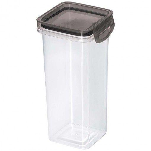 Kit 2 Porta Condimentos Quadrado Trava Mais 1,24L Cristal - Plasútil Imagem de Kit 2 Porta Condimentos Quadrado Trava Mais 1,24L Cristal