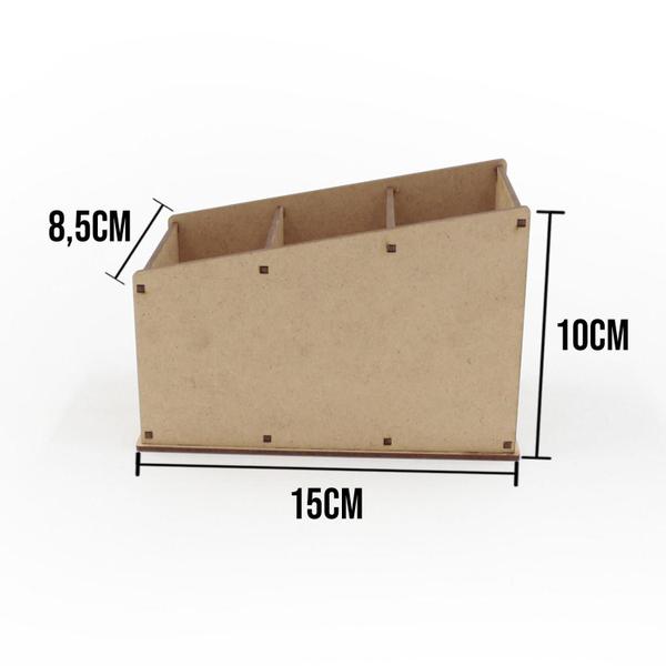 Imagem de Kit 2 Porta Controle Remotos Com 3 Divisórias moderno  em Mdf