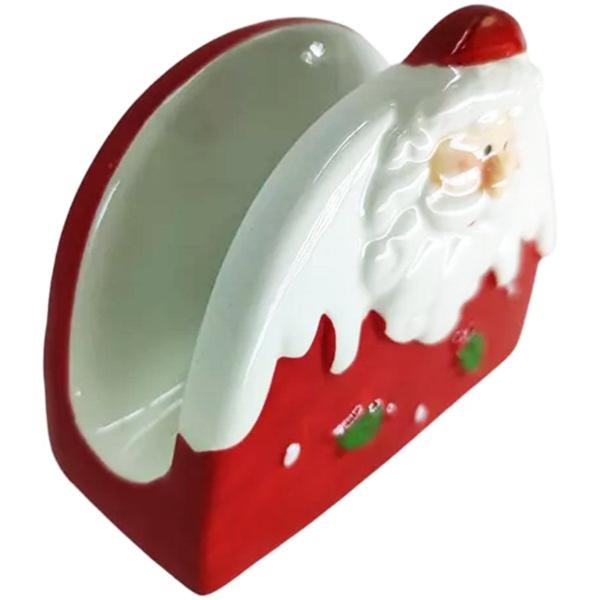 Imagem de Kit 2 Porta Guardanapo Decorativo Papai Noel Natal Cerâmica