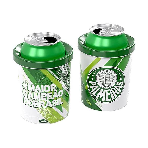 Imagem de Kit 2 Porta Latas Mantém Cerveja Refrigerante 350ml Palmeiras Produto Oficial