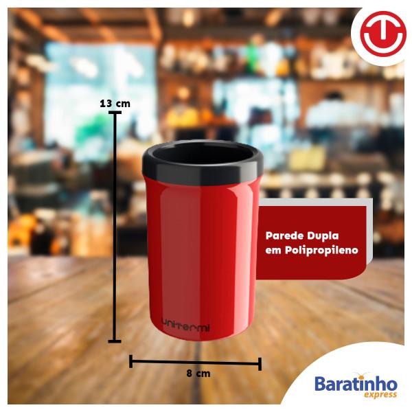 Imagem de Kit 2 Porta Latas Térmico 350ml Vermelho P/ Cerveja Refri