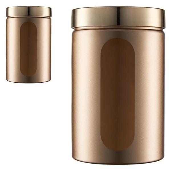 Imagem de Kit 2 Porta Mantimento Metalizado Dourado 1950Ml 1450Ml