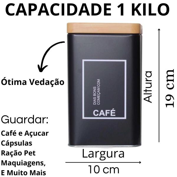 Imagem de Kit 2 Porta Mantimentos Pote Grande Café e Açucar Decoração