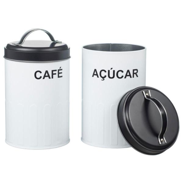 Imagem de Kit 2 Porta Mantimentos Potes Para Café E Açucar Decoração