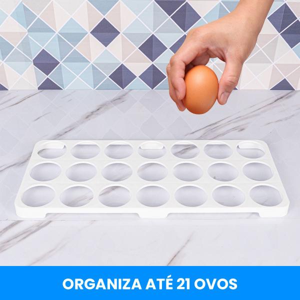 Imagem de Kit 2 Porta Ovos Para Geladeira Organizador Suporte Acrílico