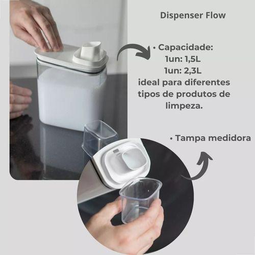 Imagem de Kit 2 Porta Sabão Amaciante Hermético 2,3l E 1,5l Flow Ou