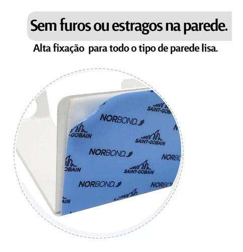 Imagem de Kit 2 Porta Secador Cabelo E Cabo Fixa Parede Sem Furo 2 Cor