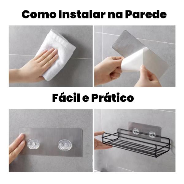 Imagem de Kit 2 Porta Shampoo Para Banheiro Box Suporte Adesivo