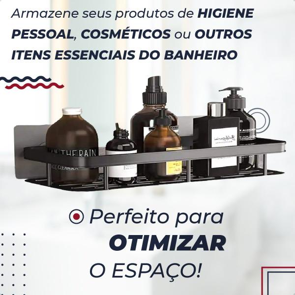 Imagem de Kit 2 Porta Shampoo Suporte Prateleira Organizador De Shampoo Para Banheiro Sem Furo Na Parede