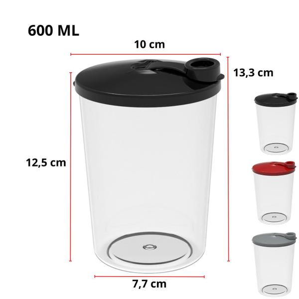 Imagem de Kit 2 Porta Tempero Condimentos  Organizador Multiuso 600ml Pequeno Plástico Resistente Livre de BPA