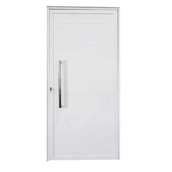 Imagem de Kit 2 Portas Lambril de Alumínio Esquerda 210 X 80cm com Puxador Linha Veneza Esquadrias Bergamo Branco