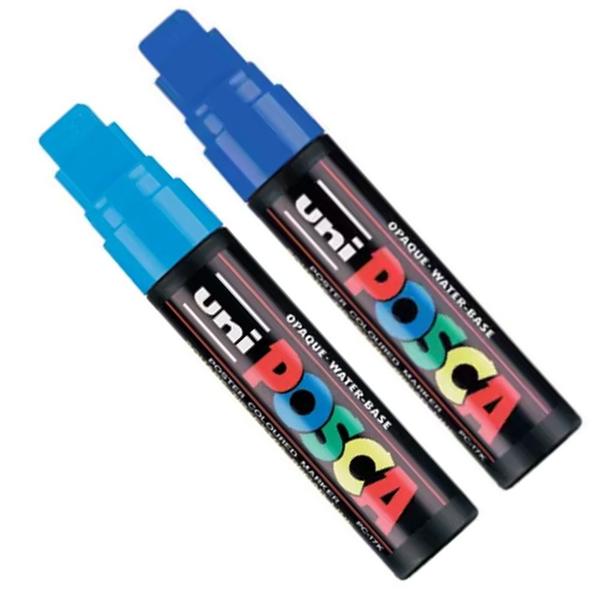 Kit 2 Posca PC-17K Azul Claro e Azul Escuro 15-22mm Uniball - Uni-ball Imagem de Kit 2 Posca PC-17K Azul Claro e Azul Escuro 15-22mm Uniball